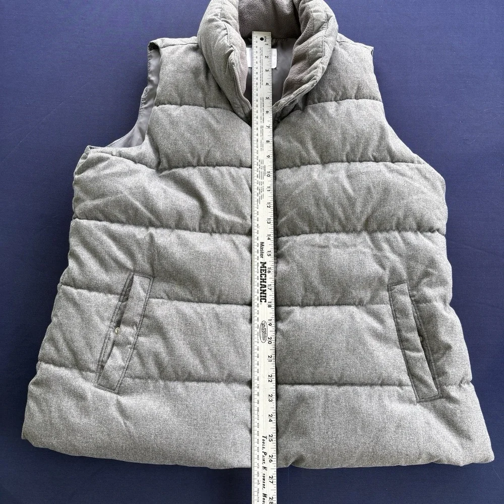 Old Navy Men's Gray Puffer Vest Size L Full‎ Zip Quilted Sleeveless Jacket